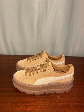 Puma x Rihanna Fenty Cleated Creeper Suede Womens Golden Brown Shoes Size 8.5